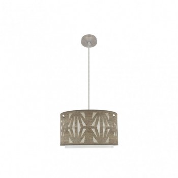 Distribuidor - Lâmpadas Diversas | Colgantes Moderno | COLGANTE KATERINA 1XE27 NIQUEL/MADERA GRIS REGX40X40 CM Ref: 177994083
